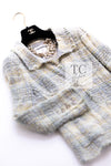 CHANEL 05S Gray Yellow Mint Tweed Jacket 36 シャネル グレー イエロー ミント ツイード ジャケット 即発