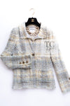 CHANEL 05S Gray Yellow Mint Tweed Jacket 36 シャネル グレー イエロー ミント ツイード ジャケット 即発