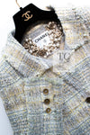 CHANEL 05S Gray Yellow Mint Tweed Jacket 36 シャネル グレー イエロー ミント ツイード ジャケット 即発