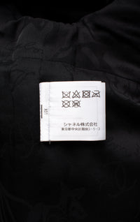 シャネル ジャケット CHANEL 17B ブラック ホワイト チェック レザー 襟 ツイード ラムスキン スタンドカラー 34
