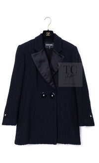 CHANEL 17PF Black Wool Blazer Double Jacket CC Button 44 46 シャネル ブラック ウール ブレザー ダブル ジャケット ココボタン 即発