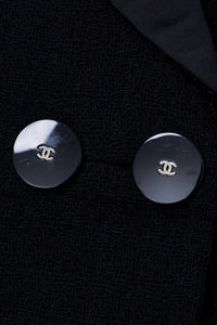 CHANEL 17PF Black Wool Blazer Double Jacket CC Button 44 46 シャネル ブラック ウール ブレザー ダブル ジャケット ココボタン 即発