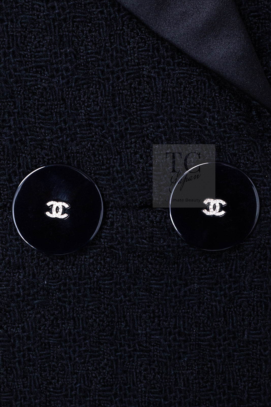 CHANEL 17PF Black Wool Blazer Double Jacket CC Button 44 46 シャネル ブラック ウール ブレザー ダブル ジャケット ココボタン 即発
