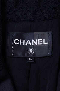 CHANEL 17PF Black Wool Blazer Double Jacket CC Button 44 46 シャネル ブラック ウール ブレザー ダブル ジャケット ココボタン 即発