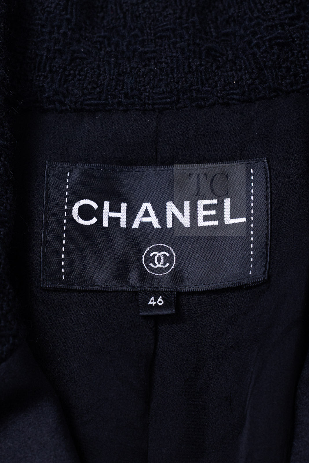 CHANEL 17PF Black Wool Blazer Double Jacket CC Button 44 46 シャネル ブラック ウール ブレザー ダブル ジャケット ココボタン 即発