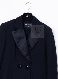 CHANEL 17PF Black Wool Blazer Double Jacket CC Button 44 46 シャネル ブラック ウール ブレザー ダブル ジャケット ココボタン 即発
