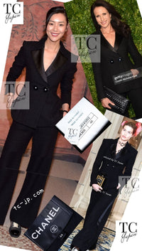 CHANEL 17PF Black Wool Blazer Double Jacket CC Button 44 46 シャネル ブラック ウール ブレザー ダブル ジャケット ココボタン 即発