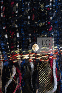 CHANEL 17PF Black Red Blue Mix Fantasy Tweed Jacket 34 ブラック レッド ブルー ミックス ファンタジー ツイード ジャケット 即発