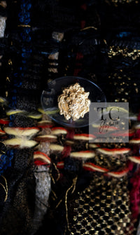 CHANEL 17PF Black Red Blue Mix Fantasy Tweed Jacket 34 ブラック レッド ブルー ミックス ファンタジー ツイード ジャケット 即発