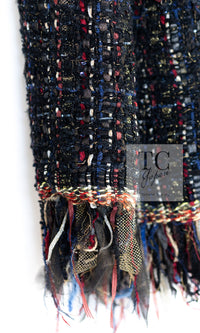 CHANEL 17PF Black Red Blue Mix Fantasy Tweed Jacket 34 ブラック レッド ブルー ミックス ファンタジー ツイード ジャケット 即発