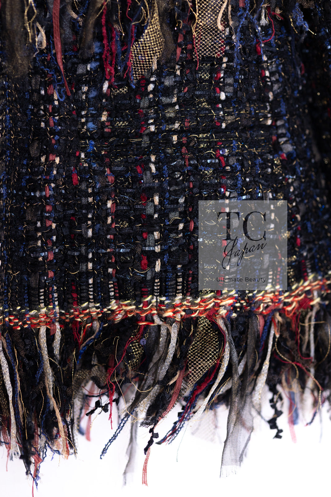 CHANEL 17PF Black Red Blue Mix Fantasy Tweed Jacket 34 ブラック レッド ブルー ミックス ファンタジー ツイード ジャケット 即発