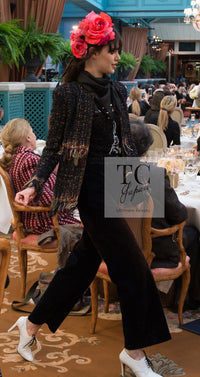 CHANEL 17PF Black Red Blue Mix Fantasy Tweed Jacket 34 ブラック レッド ブルー ミックス ファンタジー ツイード ジャケット 即発