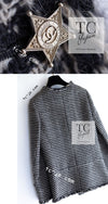 CHANEL 14PF Dark Chocolate Gray Stars Studded Mohair Tweed Jacket 40 シャネル シャネル ダークチョコ グレー スター スタッズ モヘア ジャケット 即発