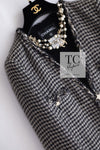 CHANEL 14PF Dark Chocolate Gray Stars Studded Mohair Tweed Jacket 40 シャネル シャネル ダークチョコ グレー スター スタッズ モヘア ジャケット 即発