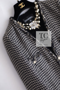 CHANEL 14PF Dark Chocolate Gray Stars Studded Mohair Tweed Jacket 40 シャネル シャネル ダークチョコ グレー スター スタッズ モヘア ジャケット 即発