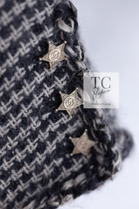 CHANEL 14PF Dark Chocolate Gray Stars Studded Mohair Tweed Jacket 40 シャネル シャネル ダークチョコ グレー スター スタッズ モヘア ジャケット 即発