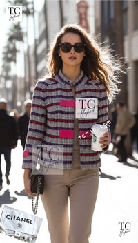 CHANEL 17S Black White Multicolor Cotton Tweed Jacket 34 シャネル ブラック ホワイト マルチカラー コットン ツイード ジャケット 即発