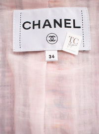 CHANEL 17S Pink Yellow Multi Trim Tweed Jacket 36 38 シャネル ピンク イエロー マルチカラー トリム ツイード ジャケット - TC JAPAN
