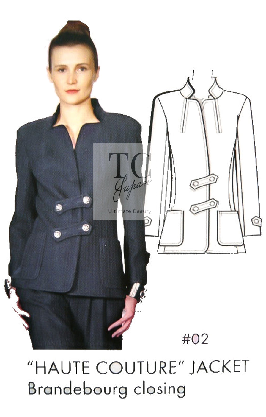 CHANEL 13S Navy Double Cotton Jacket 36 シャネル ネイビー ダブル コットン ジャケット 即発