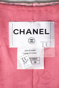 CHANEL 14S Pink Double Collarless Tweed Jacket 36 38 シャネル ピンク ダブル ノーカラー ツイード ジャケット 即発