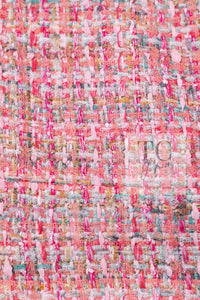 CHANEL 14S Pink Double Collarless Tweed Jacket 34 シャネル ピンク ダブル ノーカラー ツイード ジャケット 即発