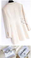 CHANEL 17PF Ivory Cream Wool Tweed Coat Jacket 38 40 シャネル アイボリー クリーム ウール ツイード コート ジャケット 即発