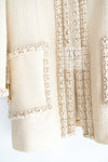 CHANEL 17PF Ivory Cream Wool Tweed Coat Jacket 38 40 シャネル アイボリー クリーム ウール ツイード コート ジャケット 即発