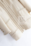 CHANEL 17PF Ivory Cream Wool Tweed Coat Jacket 38 40 シャネル アイボリー クリーム ウール ツイード コート ジャケット 即発