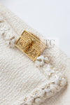 CHANEL 17PF Ivory Cream Wool Tweed Coat Jacket 38 40 シャネル アイボリー クリーム ウール ツイード コート ジャケット 即発