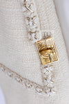 CHANEL 17PF Ivory Cream Wool Tweed Coat Jacket 38 40 シャネル アイボリー クリーム ウール ツイード コート ジャケット 即発