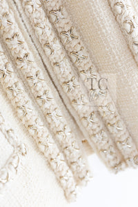 CHANEL 17PF Ivory Cream Wool Tweed Coat Jacket 38 40 シャネル アイボリー クリーム ウール ツイード コート ジャケット 即発