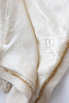 CHANEL 17PF Ivory Cream Wool Tweed Coat Jacket 38 40 シャネル アイボリー クリーム ウール ツイード コート ジャケット 即発