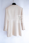 CHANEL 17PF Ivory Cream Wool Tweed Coat Jacket 38 40 シャネル アイボリー クリーム ウール ツイード コート ジャケット 即発