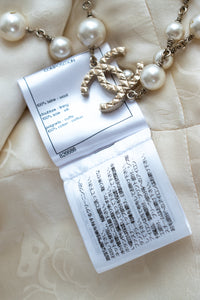 CHANEL 17PF Ivory Cream Wool Tweed Coat Jacket 38 40 シャネル アイボリー クリーム ウール ツイード コート ジャケット 即発