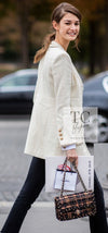 CHANEL 17PF Ivory Cream Wool Tweed Coat Jacket 38 40 シャネル アイボリー クリーム ウール ツイード コート ジャケット 即発