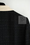 CHANEL 02S Black Beige Ivory Double Tweed Coat Jacket 42 シャネル ブラック ベージュ アイボリー ダブル ココボタン ツイード コート ジャケット 即発