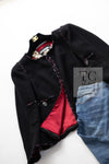 CHANEL 10PF Black Red Trimming Wool Tweed Collarless Jacket 38 シャネル ブラック レッド トリミング ウール ツイード ノーカラー ジャケット 即発