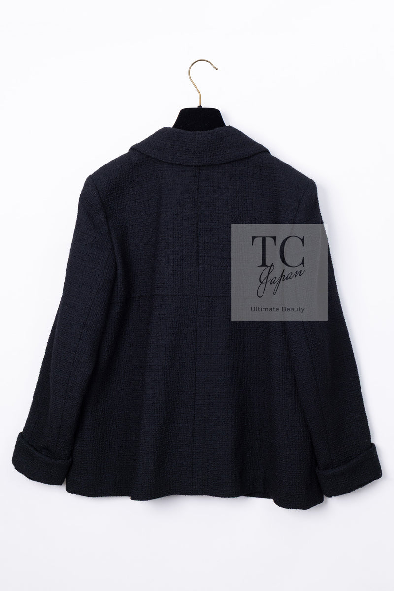 CHANEL 17C Black Wool 100% Pocket Tweed Jacket 42 44 46 シャネル ブラック ウール ポケット ツイード ジャケット 即発