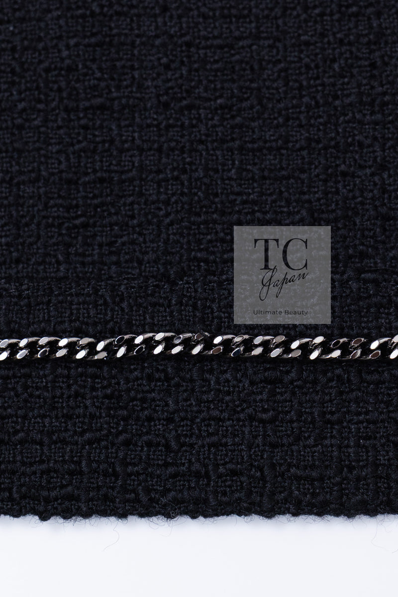 CHANEL 17C Black Wool 100% Pocket Tweed Jacket 42 44 46 シャネル ブラック ウール ポケット ツイード ジャケット 即発