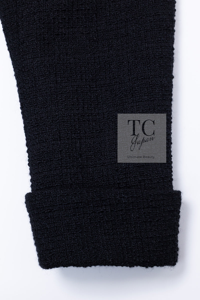 CHANEL 17C Black Wool 100% Pocket Tweed Jacket 42 44 46 シャネル ブラック ウール ポケット ツイード ジャケット 即発