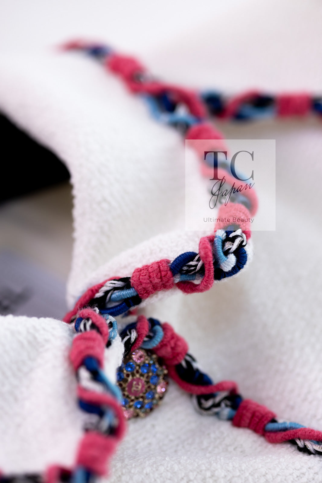 CHANEL シャネル リボントリム ツイード ジャケット 40 ♪ CHANEL シャネル リボントリム ツイード ジャケット 40 ♪