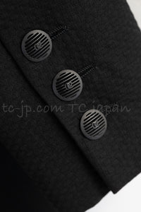 CHANEL 02S Black Cotton Silk Chiffon Organza Ribbon Tops Jacket 34 シャネル ブラック コットン シルク シフォン オーガンジー リボントップス ジャケット 即発