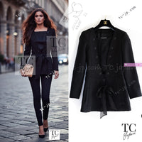 CHANEL 02S Black Cotton Silk Chiffon Organza Ribbon Tops Jacket 34 シャネル ブラック コットン シルク シフォン オーガンジー リボントップス ジャケット 即発