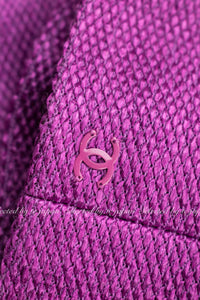 CHANEL 01S Purple Pink Cotton Zipper Jacket 38 40 シャネル パープル ピンク コットン ジッパー ジャケット 即発