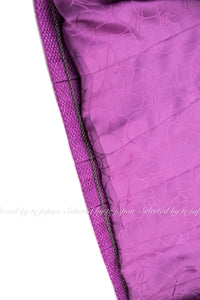 CHANEL 01S Purple Pink Cotton Zipper Jacket 38 40 シャネル パープル ピンク コットン ジッパー ジャケット 即発