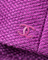 CHANEL 01S Purple Pink Cotton Zipper Jacket 38 40 シャネル パープル ピンク コットン ジッパー ジャケット 即発