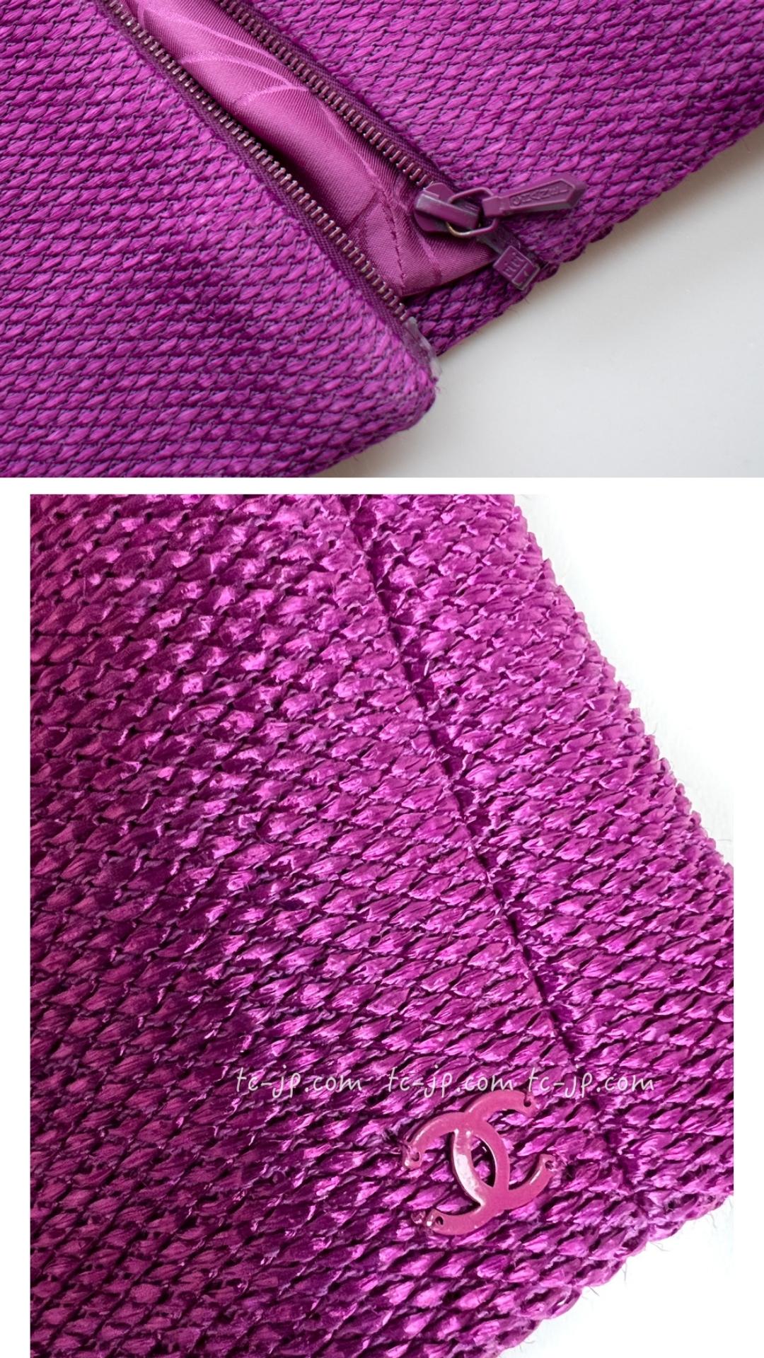 シャネル ジャケット CHANEL パープル ピンク コットン ジッパー 01S