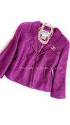 CHANEL 01S Purple Pink Cotton Zipper Jacket 38 40 シャネル パープル ピンク コットン ジッパー ジャケット 即発