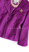 CHANEL 01S Purple Pink Cotton Zipper Jacket 38 40 シャネル パープル ピンク コットン ジッパー ジャケット 即発