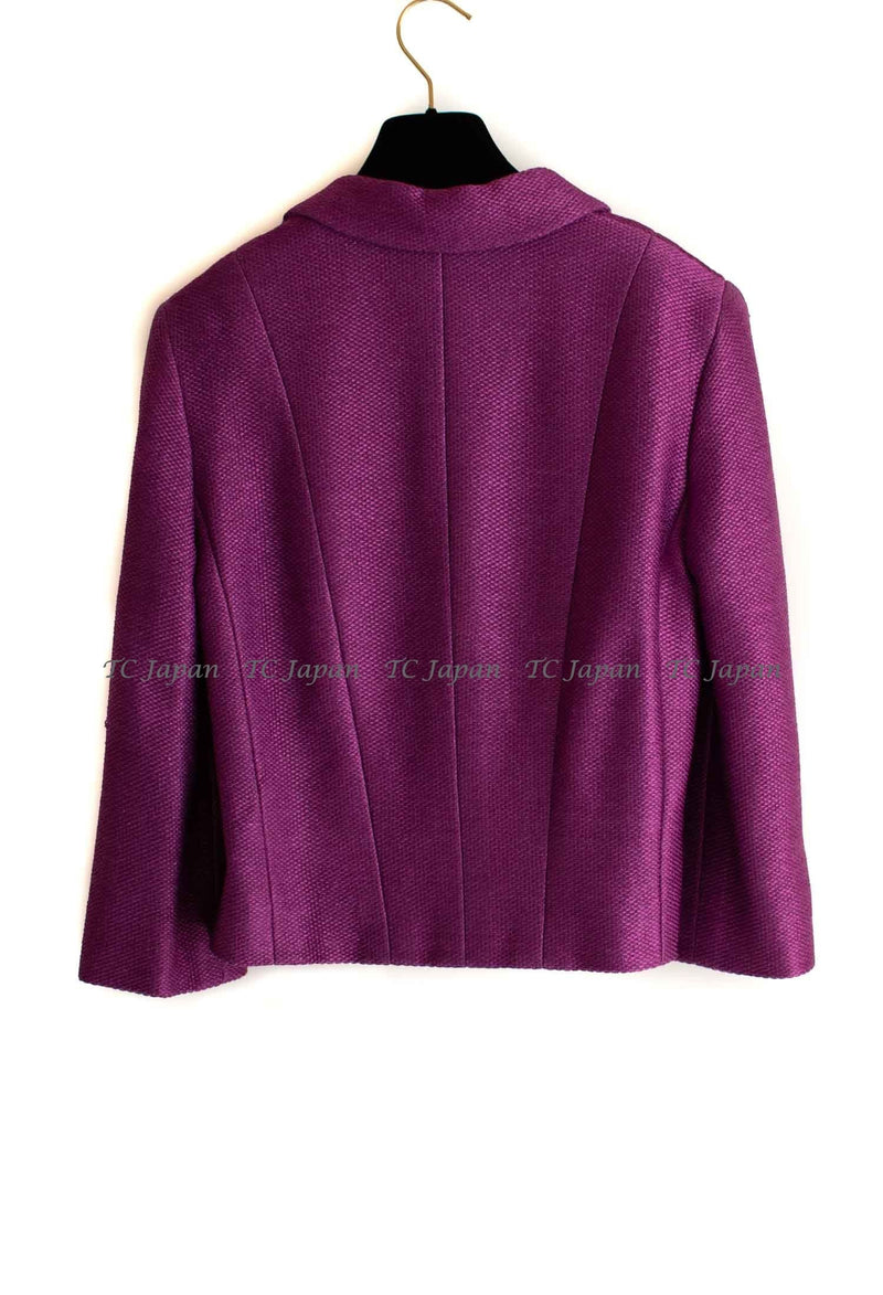 CHANEL 01S Purple Pink Cotton Zipper Jacket 38 40 シャネル パープル ピンク コットン ジッパー ジャケット 即発